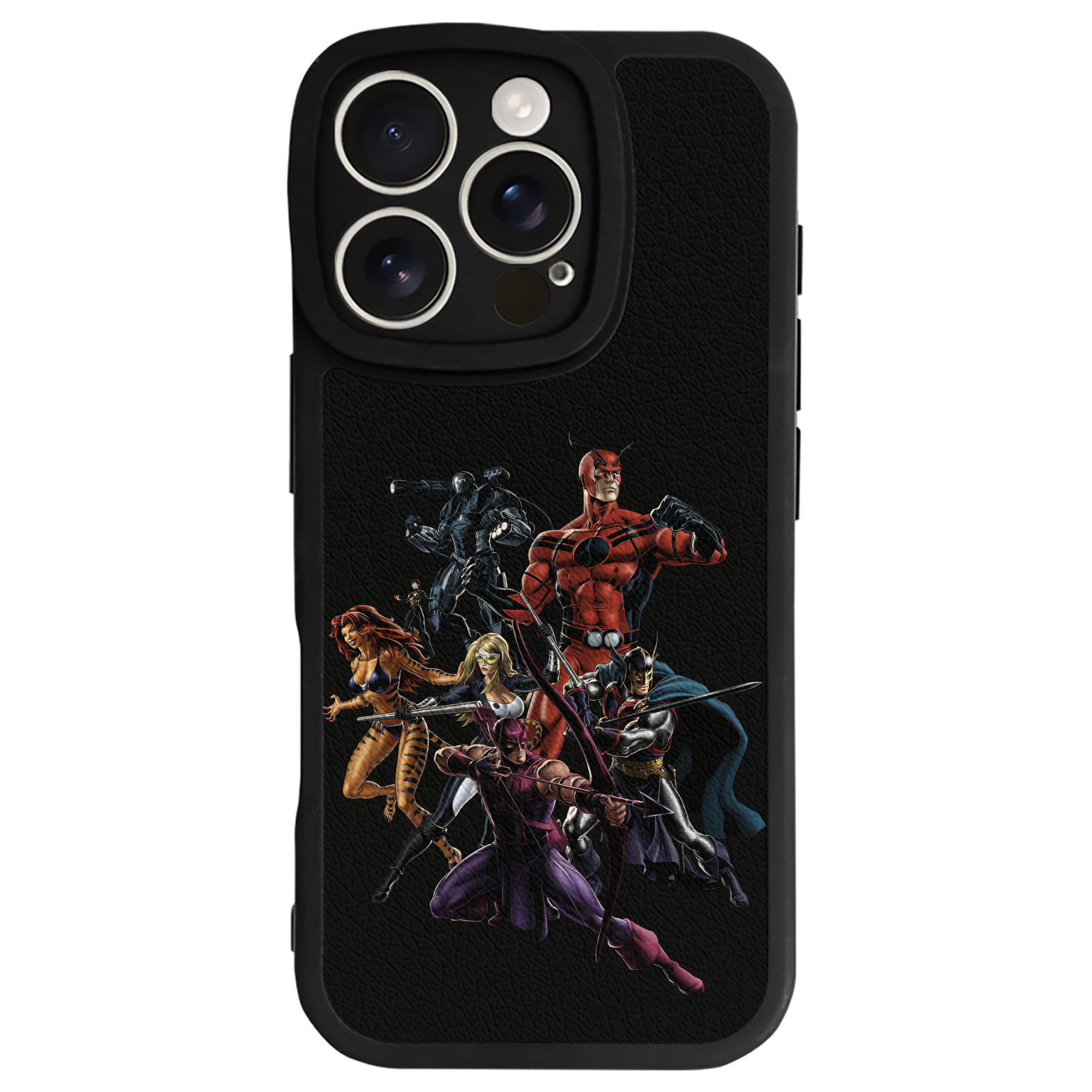 （画像用） アベンジャーズ The Avengers 【iPhone 16シリーズ対応】シリコンスマホケース（レザー調） 材質：シリコン